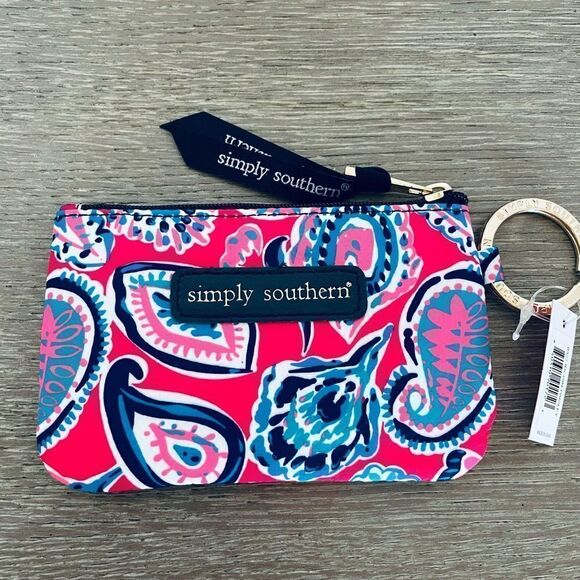 Simply Southern Paisley Pink Zip ID Wallet Coin Purse - Picture 1 of 2